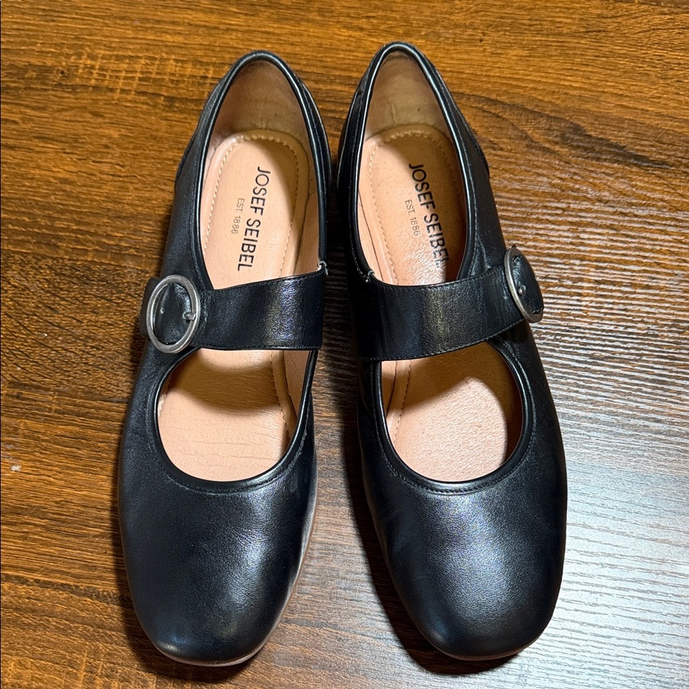 Josef Seibel  Black Mary Jane Dress Shoes
